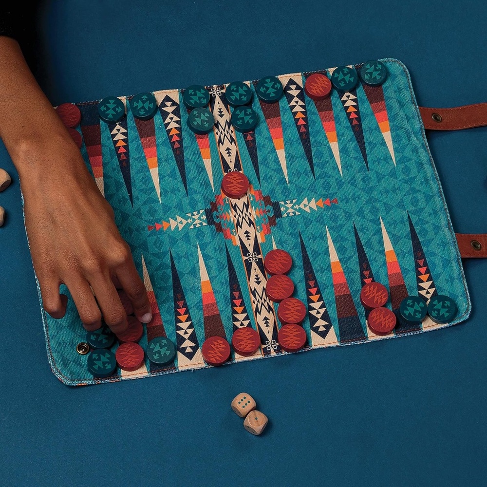 New Pendleton Backgammon Travel Roll-Up Game Camping Chief Joseph Blanket Gift - Picture 8 of 8